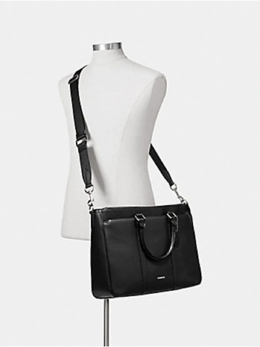 Coach Perry Metropolitan Tote Briefcase Laptop Bag in Black Leather F59141